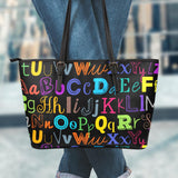 I Teach Large Leather Tote Bag