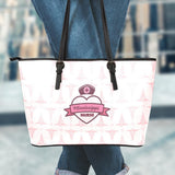 MS Nurse Pink Large Leather Tote Bag
