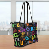 I Teach Large Leather Tote Bag