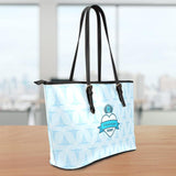 MS Nurse Blue  Large Leather Tote Bag