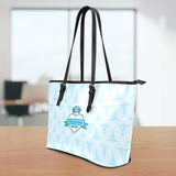 MS Nurse Blue  Large Leather Tote Bag
