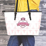 MS Nurse Pink Small Leather Tote Bag