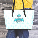 MS Nurse Blue Small Leather Tote Bag