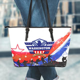 WA Veteran Small Leather Tote Bag