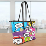 AL Comic Nurse Small Leather Tote Bag