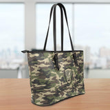 Camouflage Small Leather Tote Bag