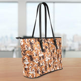Beagles Small Leather Tote Bag