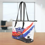 WA Veteran Small Leather Tote Bag