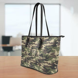 Camouflage Small Leather Tote Bag
