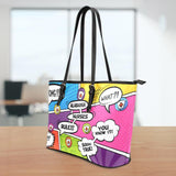 AL Comic Nurse Small Leather Tote Bag