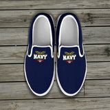Navy Slip Ons